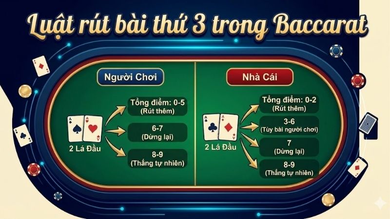 Luật rút bài thứ 3 trong Baccarat – Cách áp dụng và các quy tắc cần biết 3 luat-rut-bai-thu-3-trong-baccarat